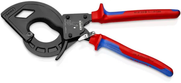 Knipex Kabelsax (Ratchetfunktion, 3-växlad) svart atramenterad, med flerkomponentshandtag 320 mm